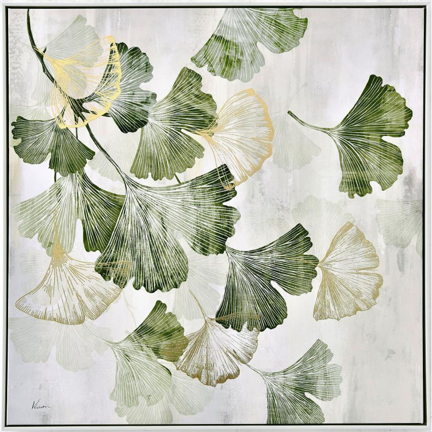 Tableau ginkgo biloba vert